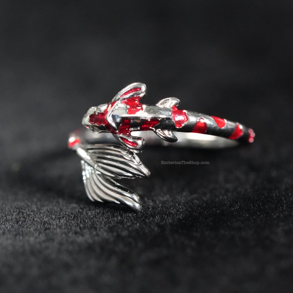 Koi Fish Ring, silvery