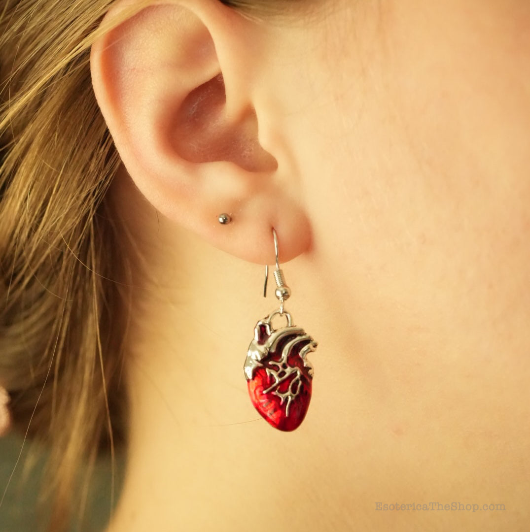 Anatomical heart earrings