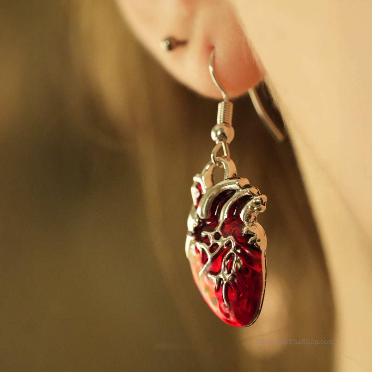 Anatomical heart earrings
