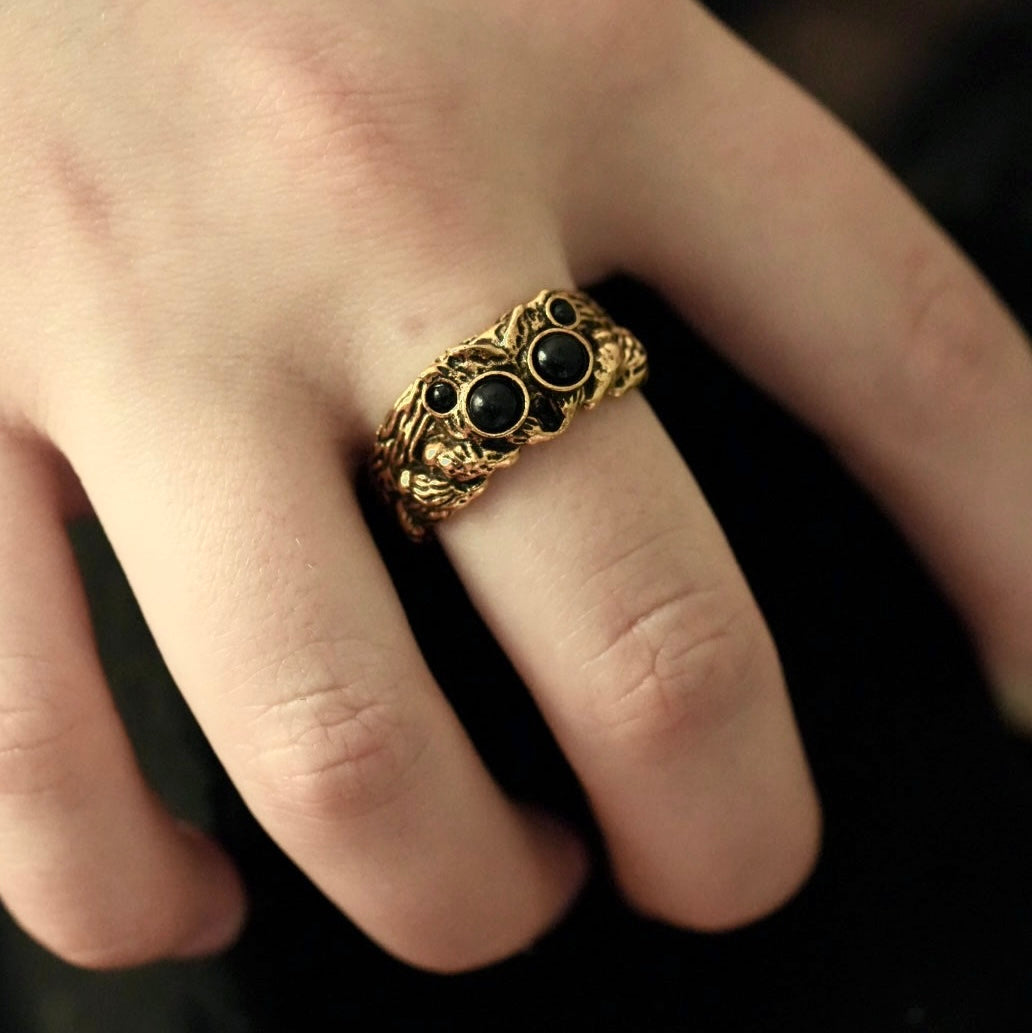 Jumping Spider Ring, Golden