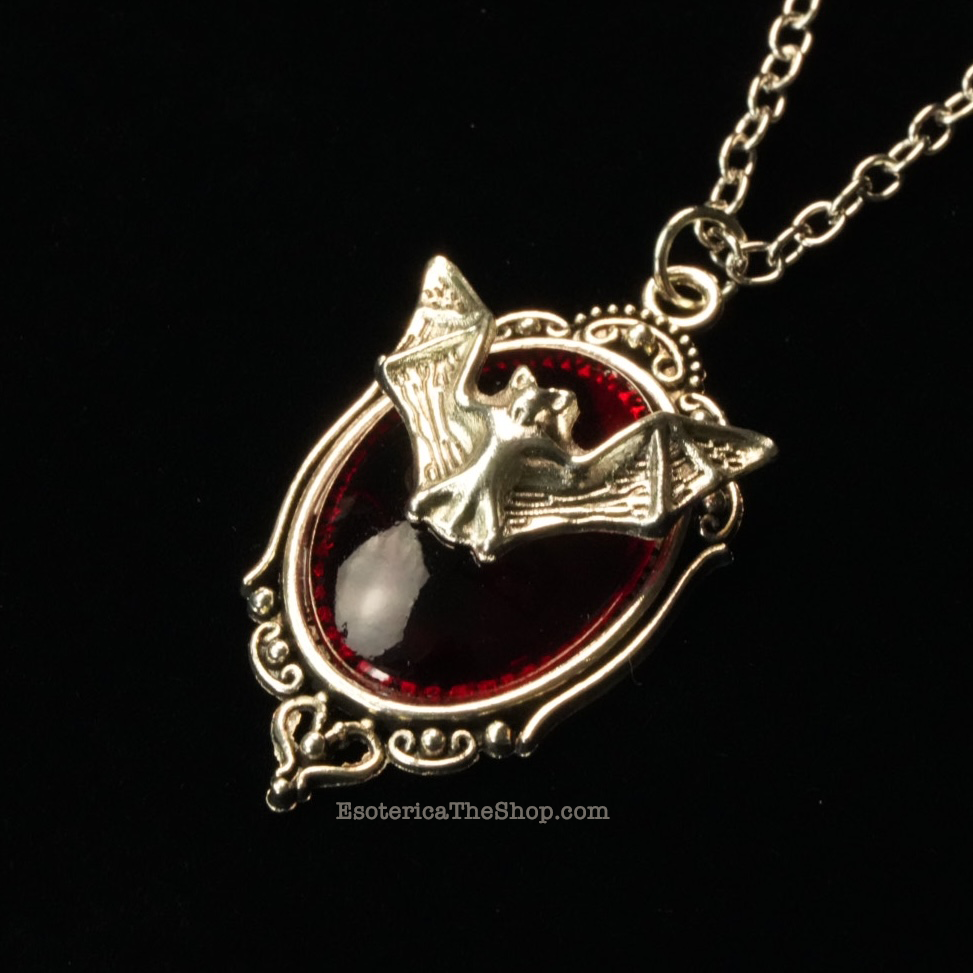 Bat Gothic Necklace, Red