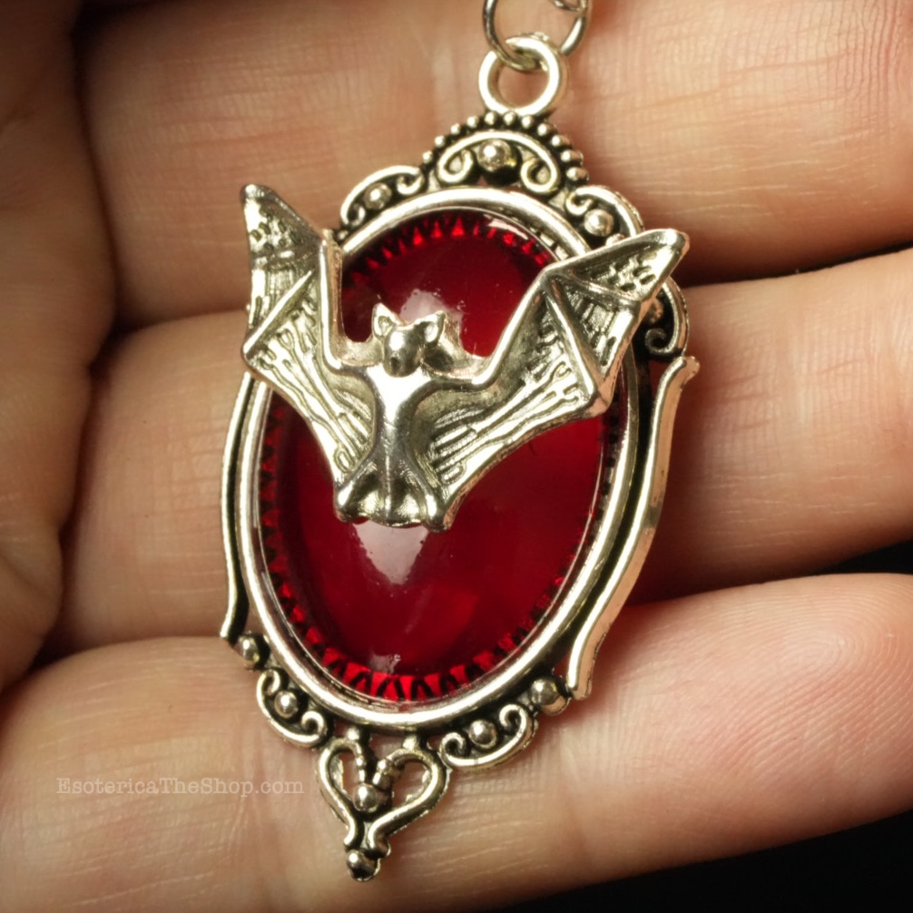 Bat Gothic Necklace, Red
