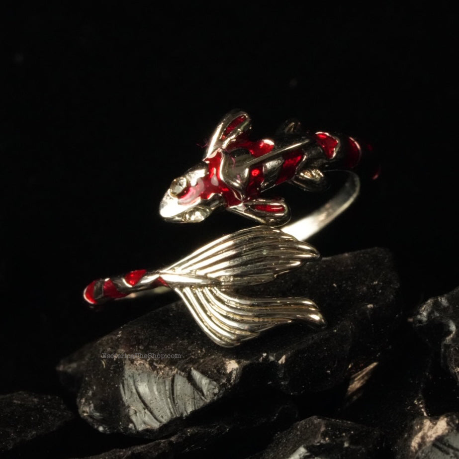 Koi Fish Ring, silvery