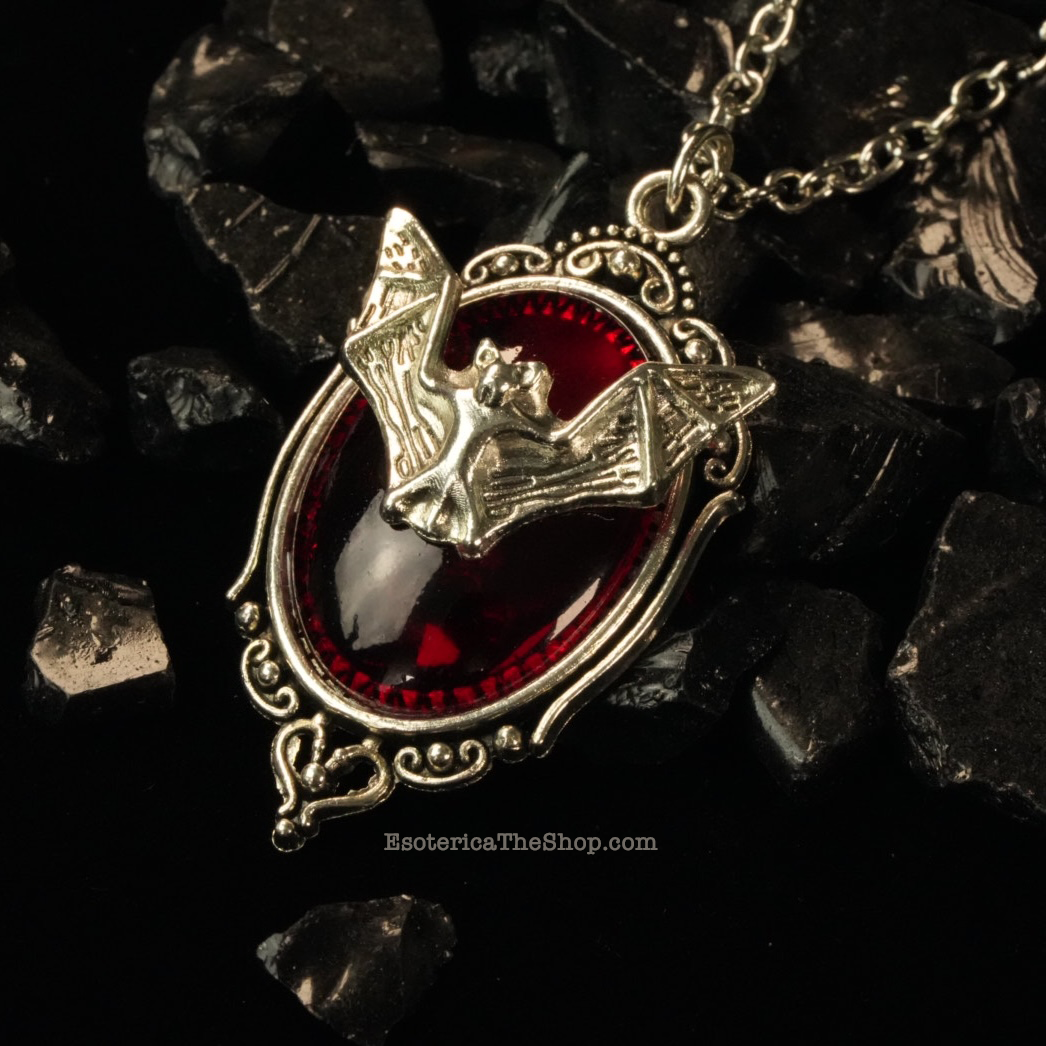 Bat Gothic Necklace, Red