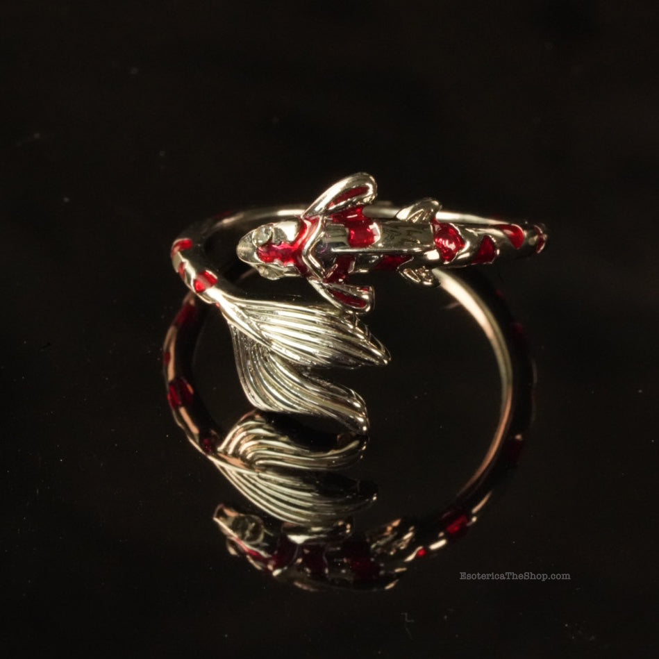 Koi Fish Ring, silvery