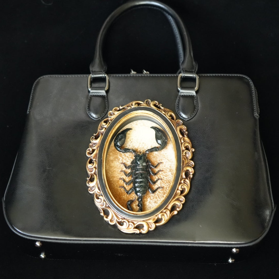 Real Scorpion Handbag - Gold Background