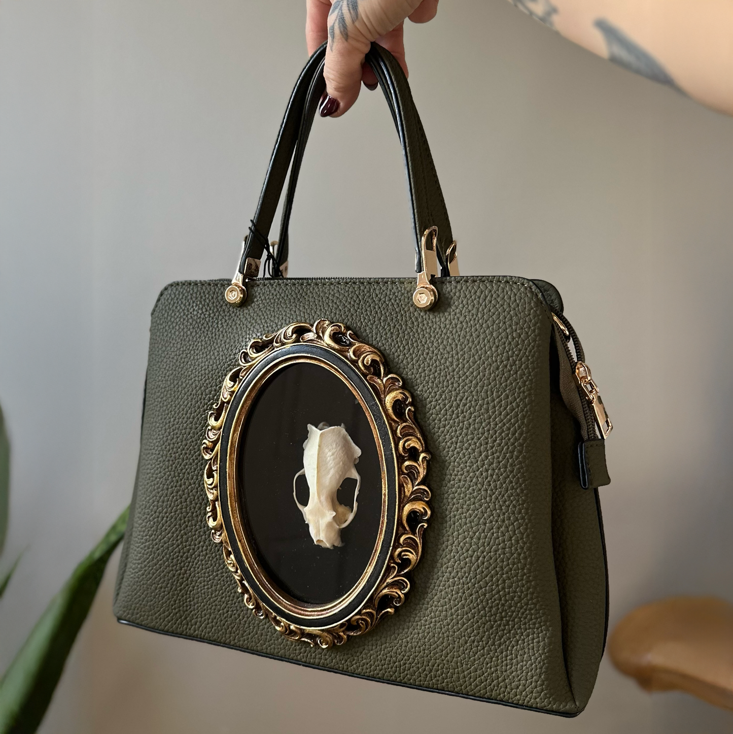 Real Mink Skull Handbag