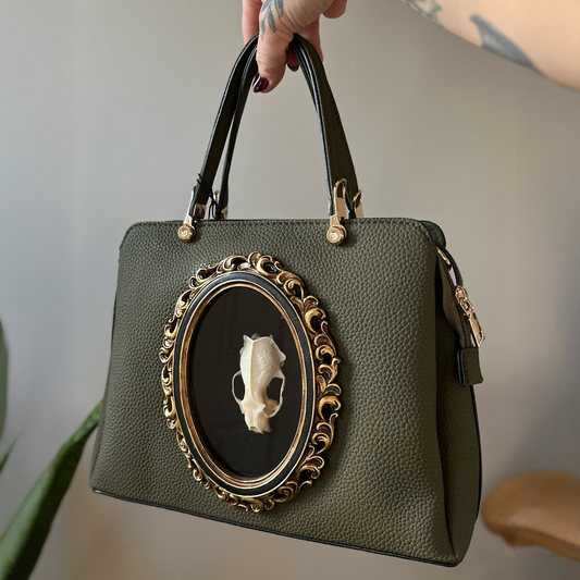 Real Mink Skull Handbag