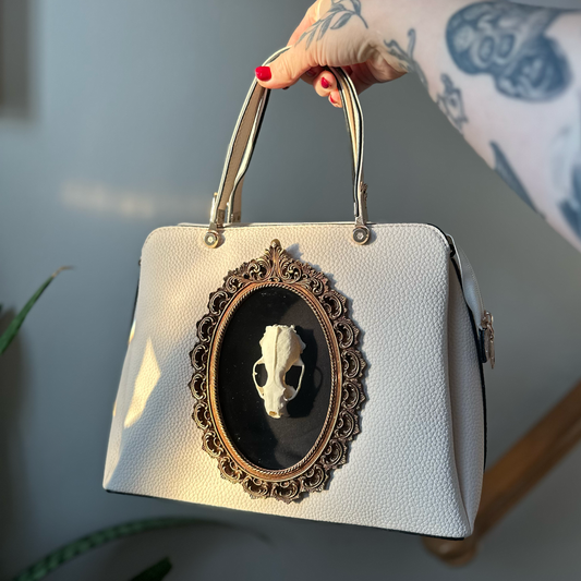 Real Mink Skull Handbag