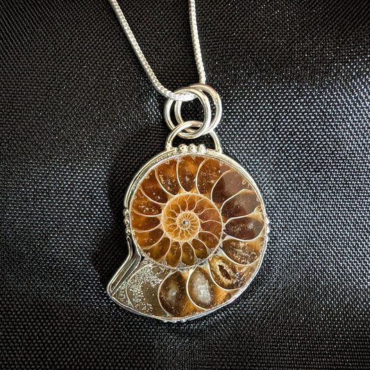 Ammonite Sterling Silver Pendant