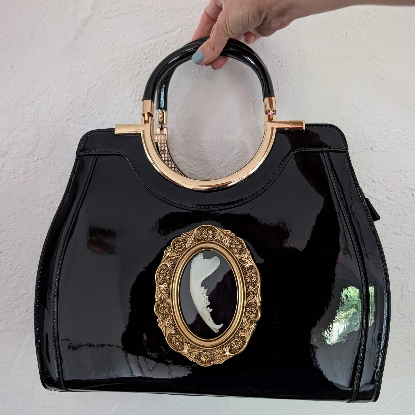 Real Fox Jaw Handbag