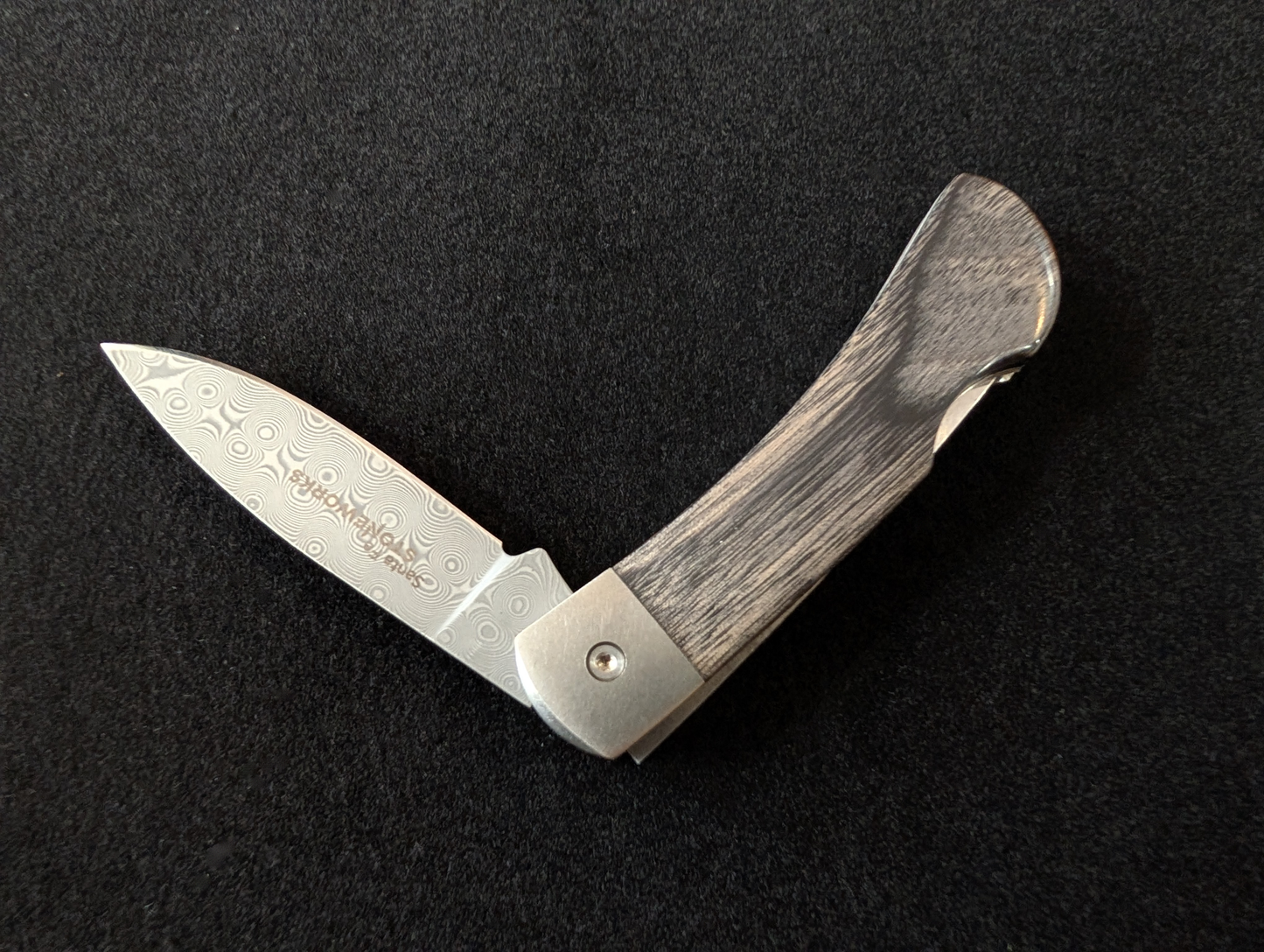 Pocket Knife, Mammoth Tooth & Damascus Steel, 3"