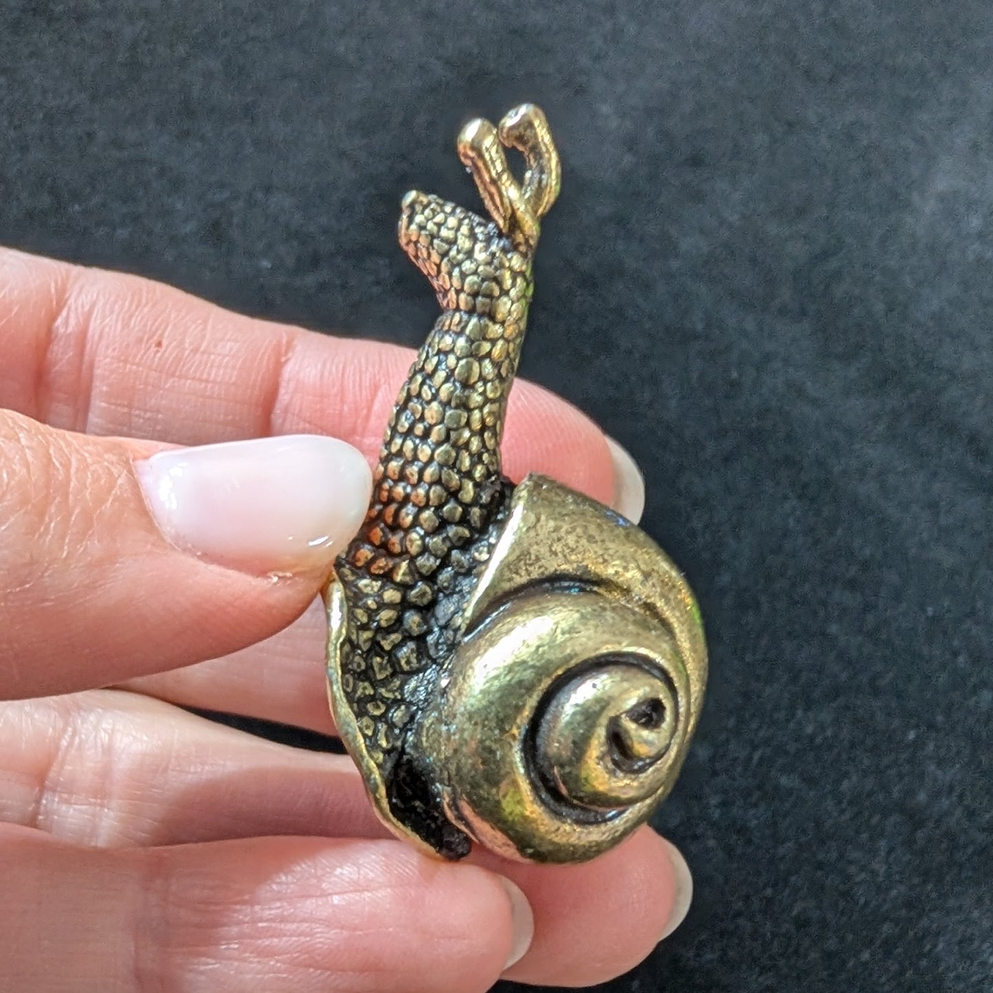 Brass Garden Snail, Large Shell