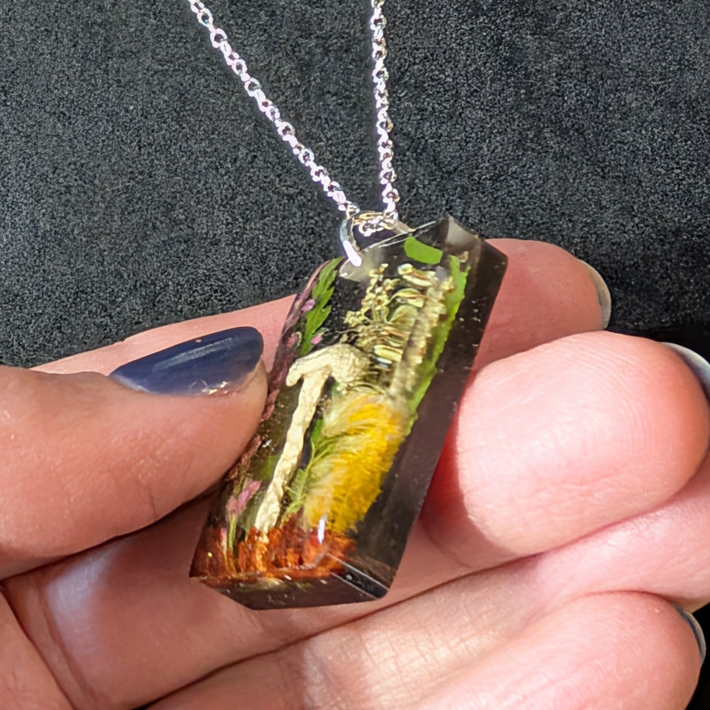 Real Mushroom Pendant, 1.2" rectangle