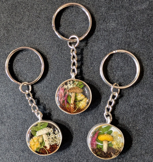 Real Mushroom Keychain