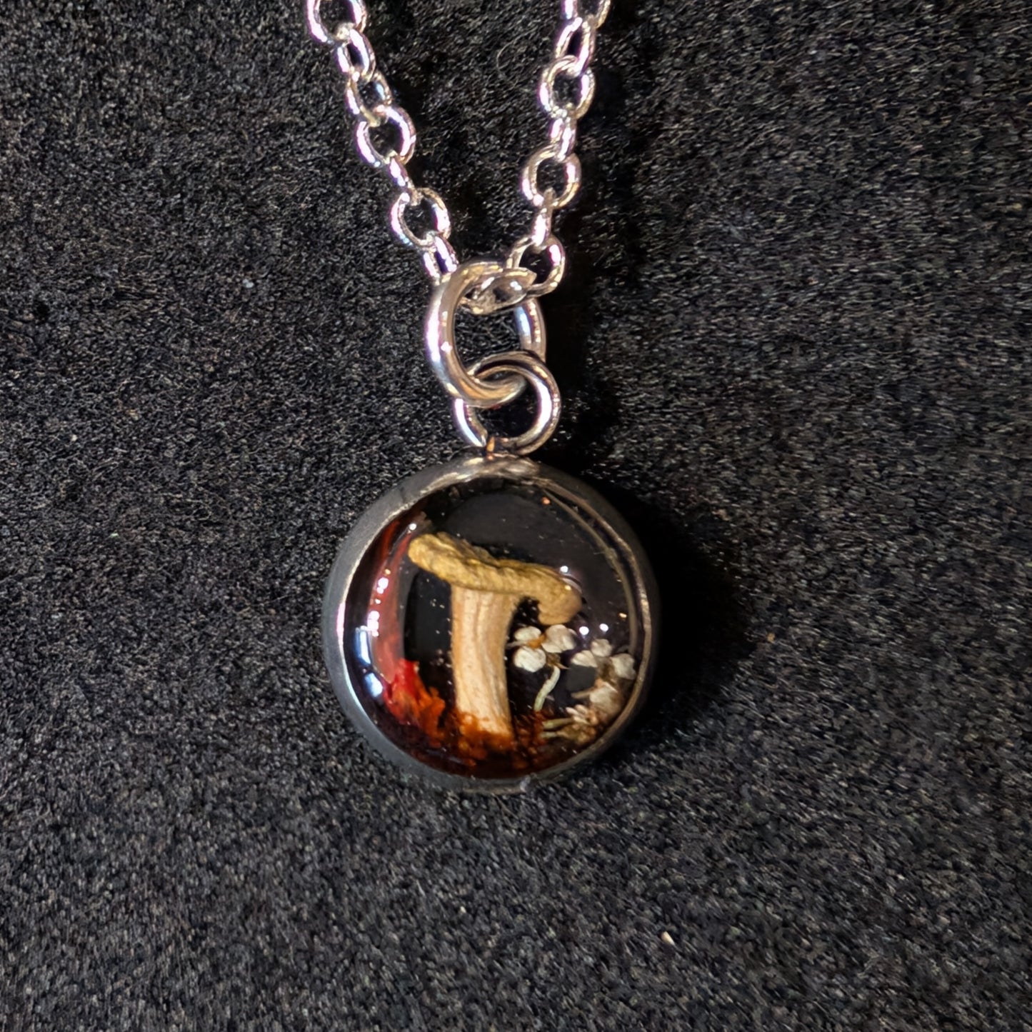 Micro Myco Real Mushroom Pendant