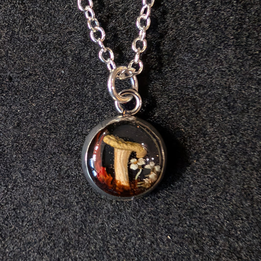Micro Myco Real Mushroom Pendant