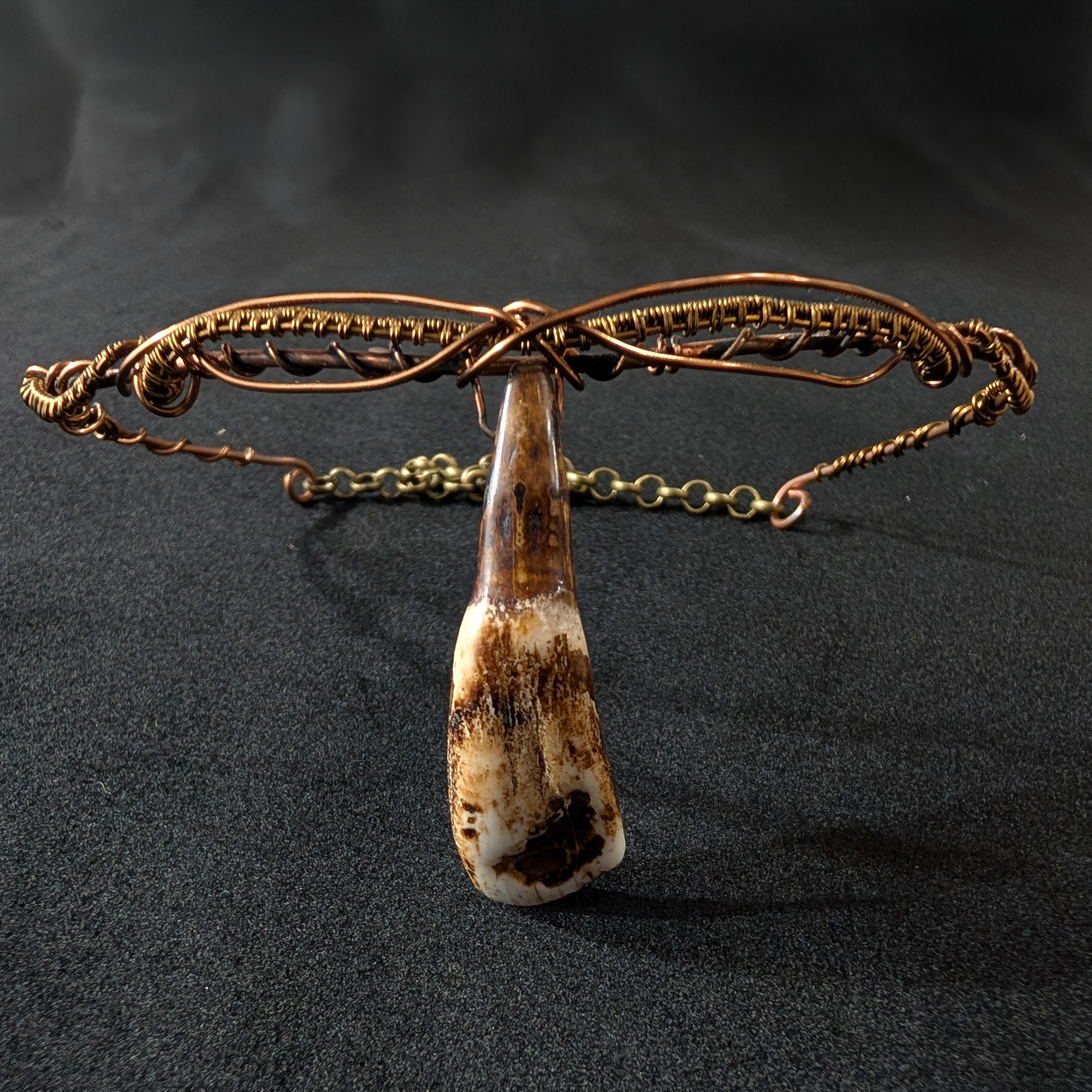 Buffalo Tooth Wirework Necklace