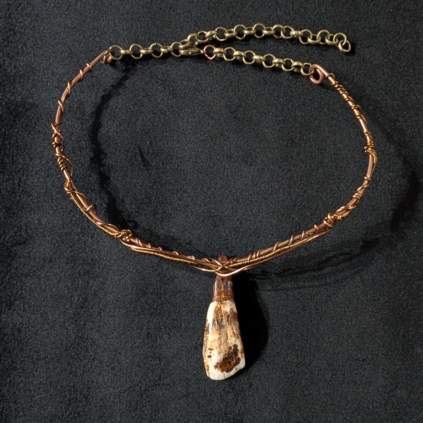 Buffalo Tooth Wirework Necklace