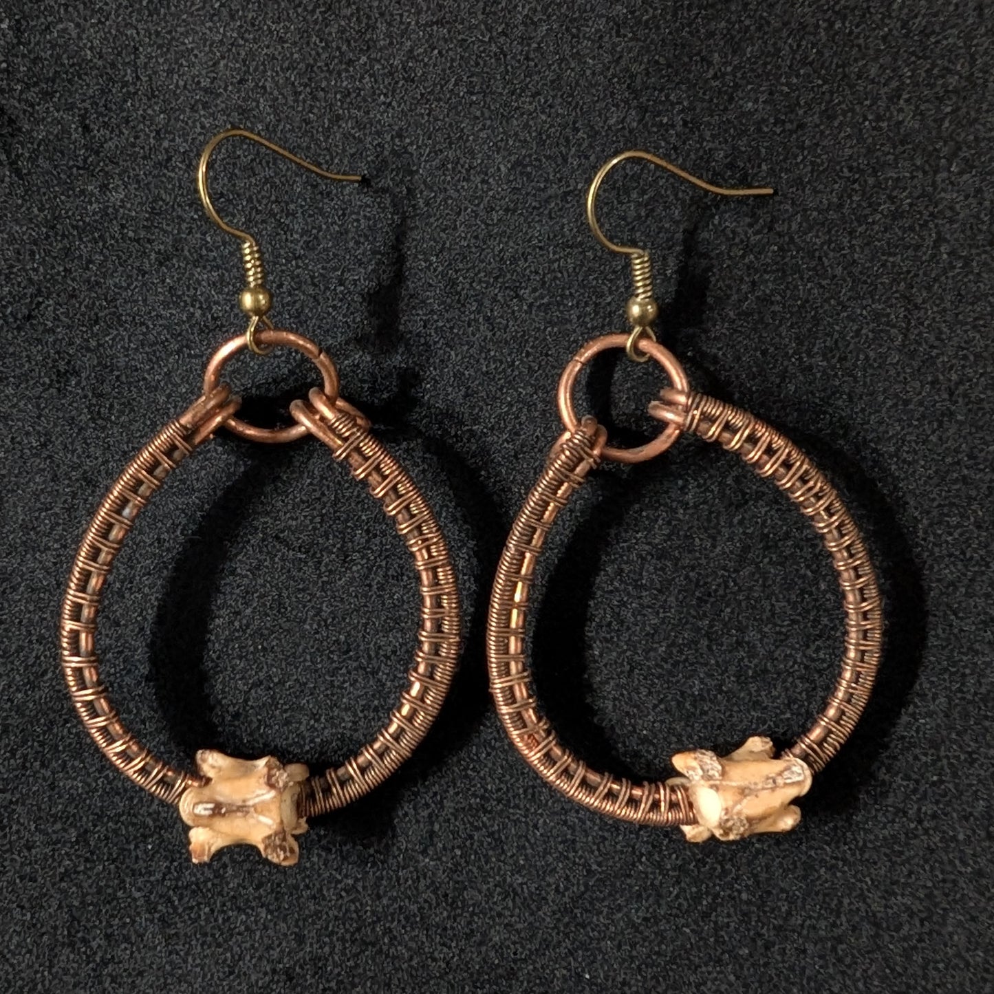 Snake Vertebra & Wire Work Earrings