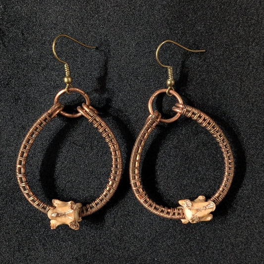Snake Vertebra & Wire Work Earrings
