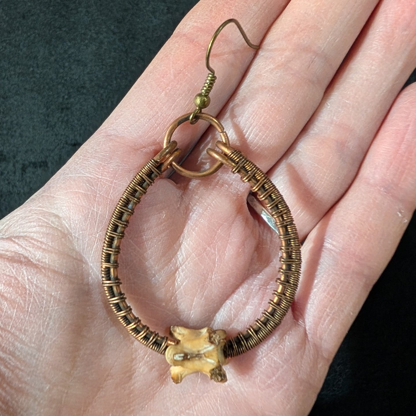 Snake Vertebra & Wire Work Earrings