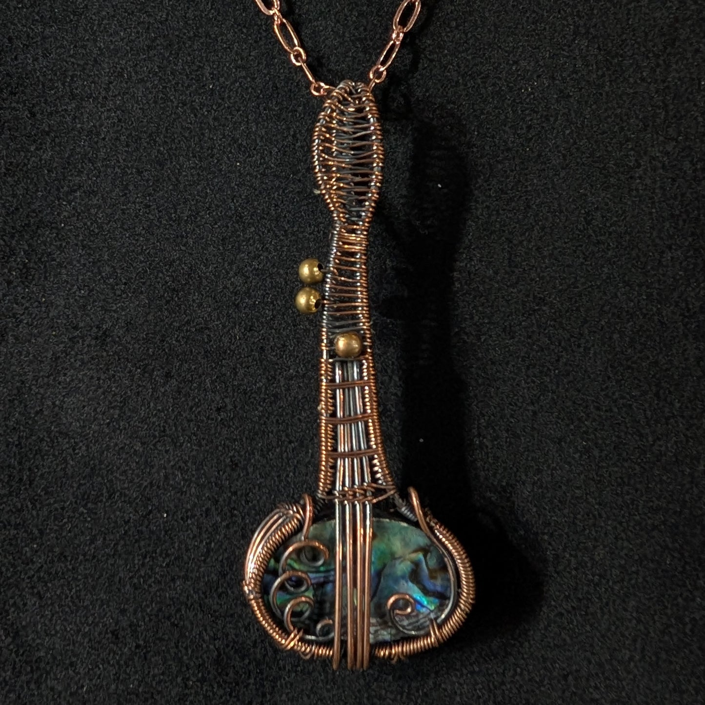 Abalone Shell Guitar Pendant