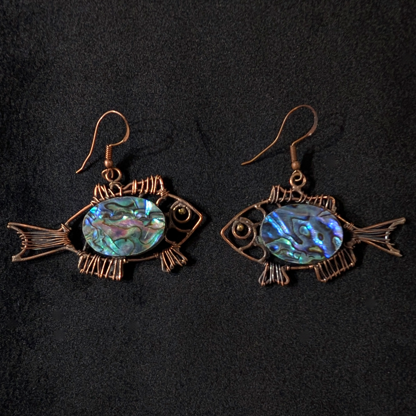 Abalone Shell Fish Earrings