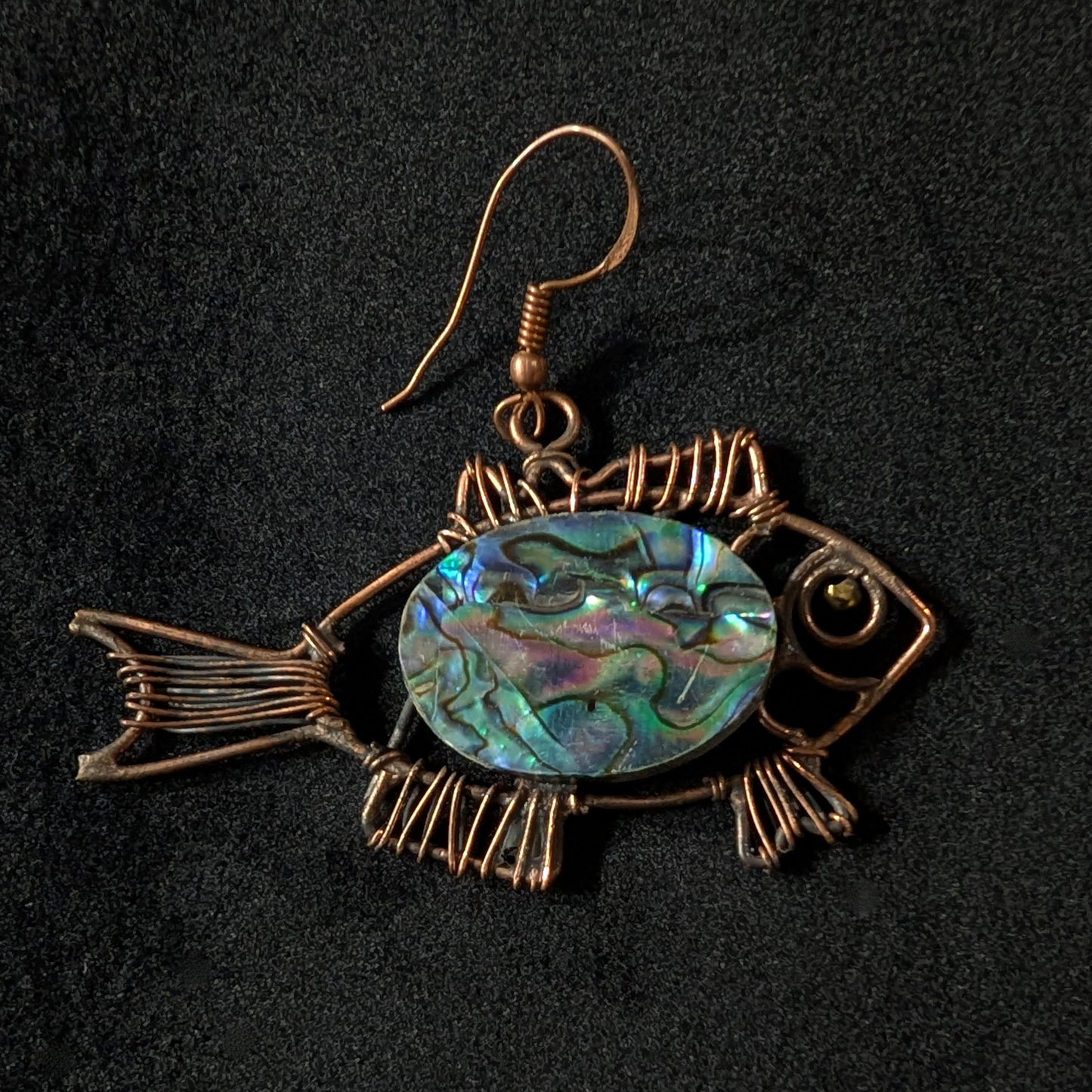 Abalone Shell Fish Earrings