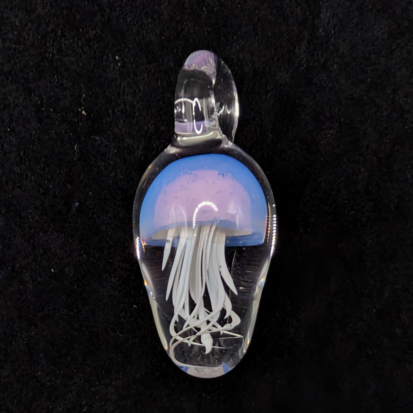 Hand-Blown Glass Jellyfish Pendant (Lilac, Medium)