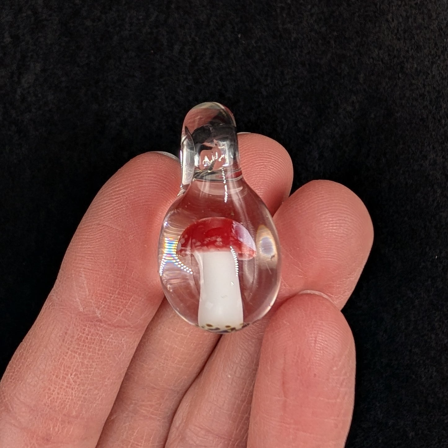 Hand-blown Glass Mushroom Pendant