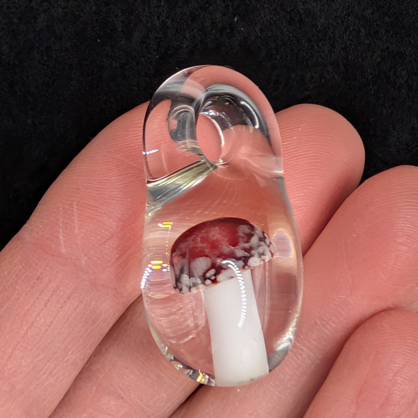Hand-blown Glass Mushroom Pendant