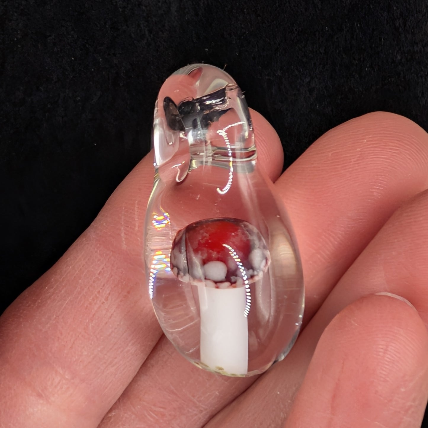 Hand-blown Glass Mushroom Pendant