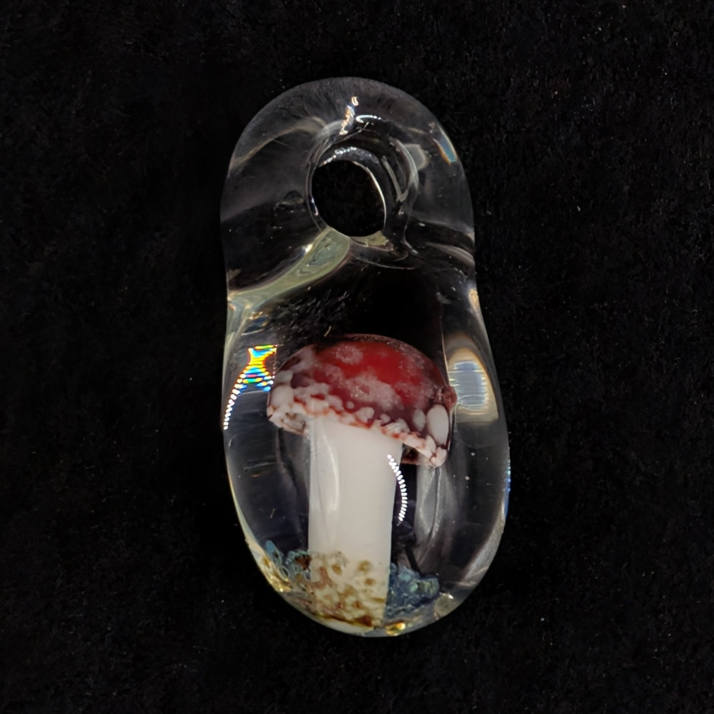 Hand-blown Glass Mushroom Pendant