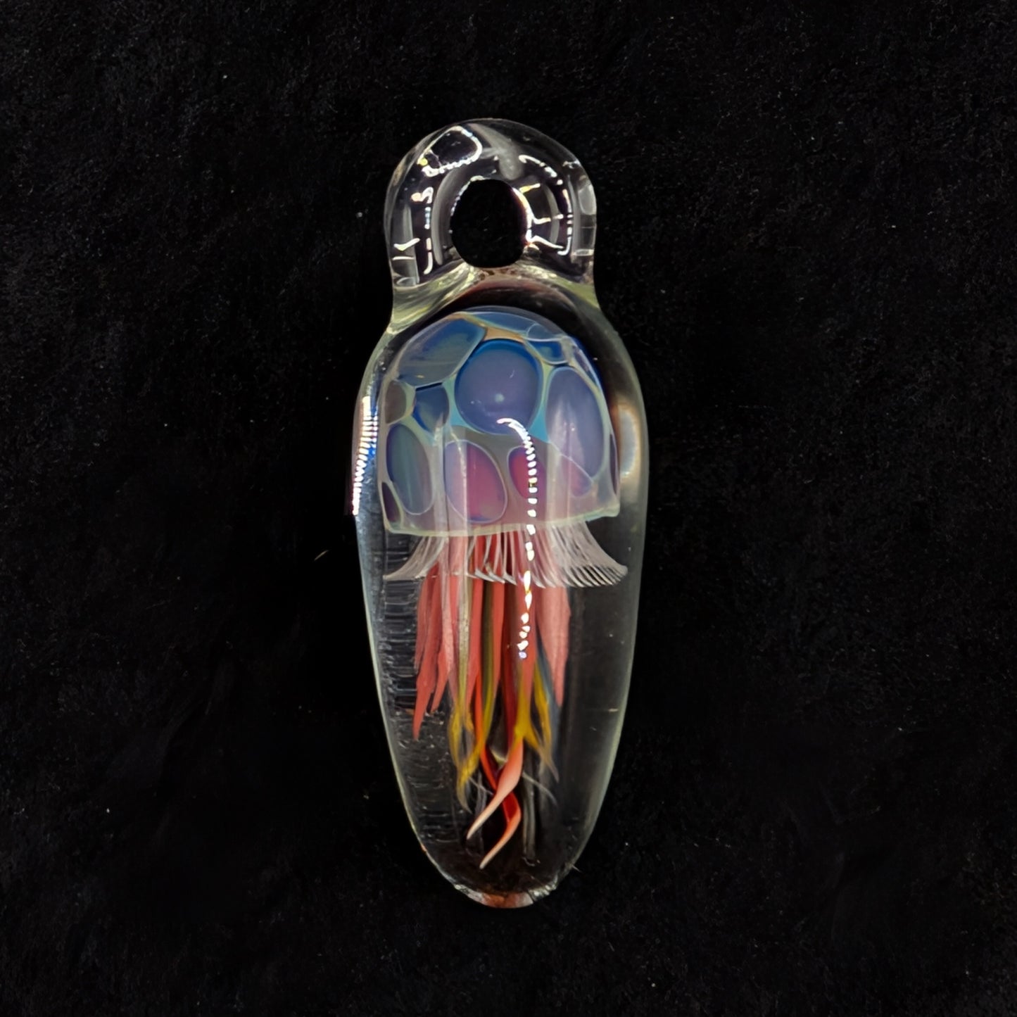 Hand-Blown Glass Jellyfish Pendant (XL)