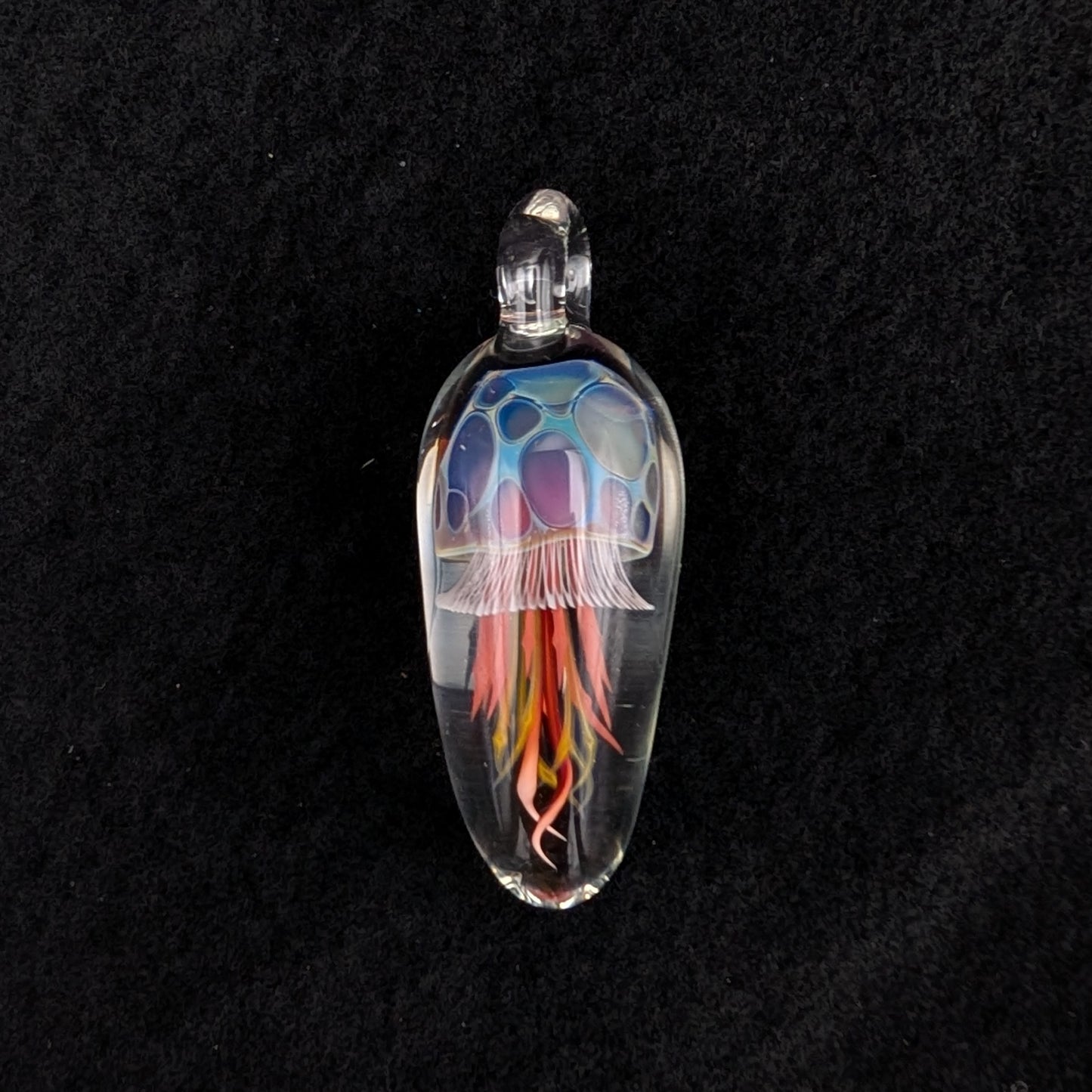 Hand-Blown Glass Jellyfish Pendant (XL)