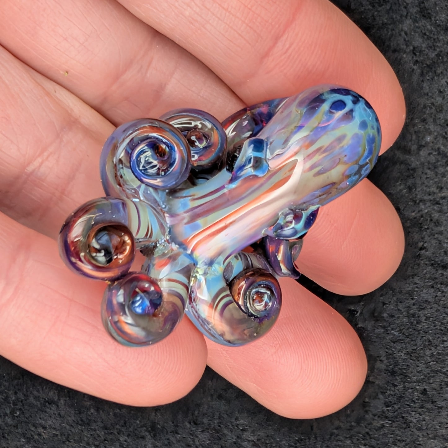 Hand-Blown Glass Octopus Pendant (Large)