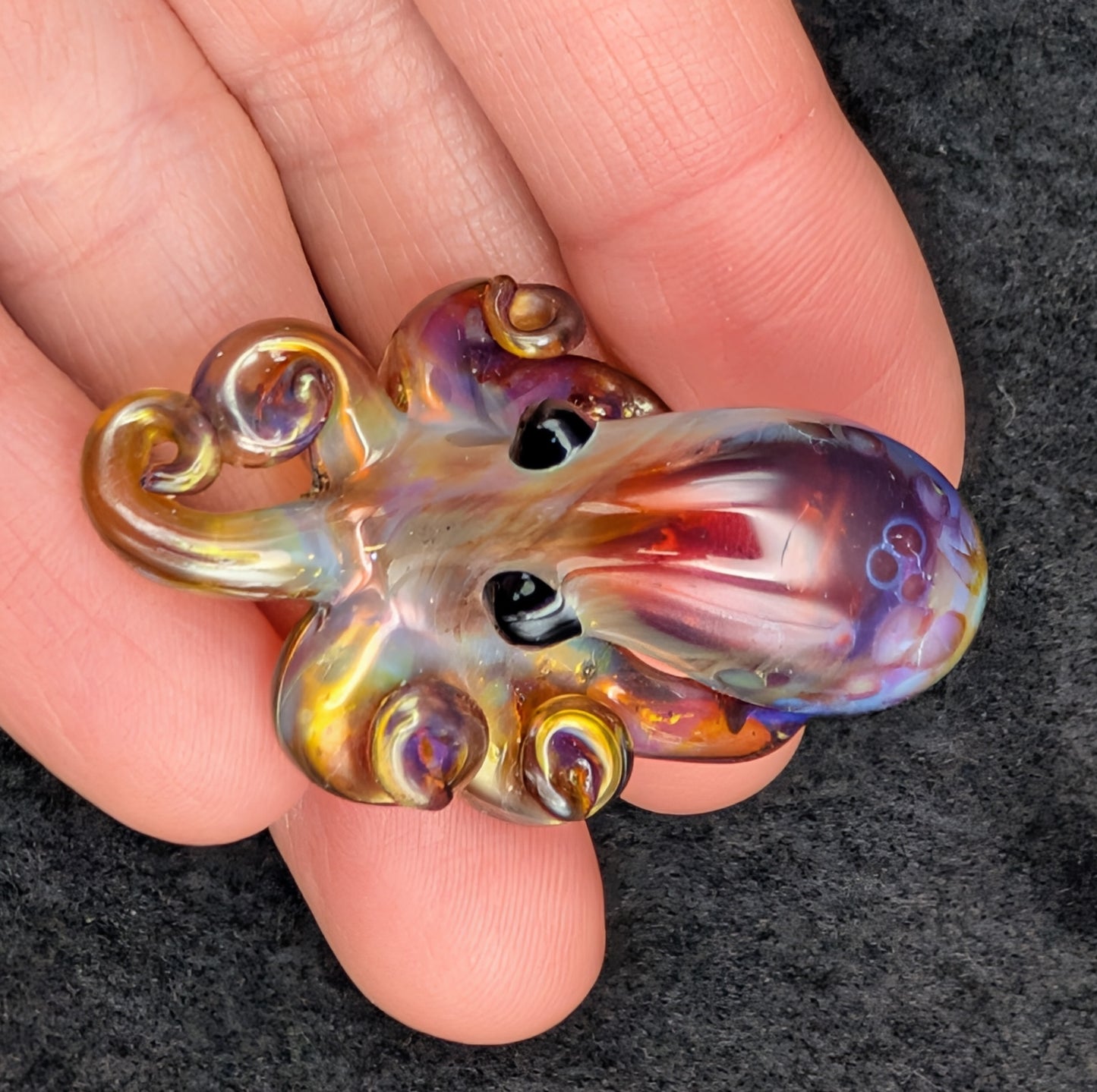 Hand-Blown Glass Octopus Pendant (Large)