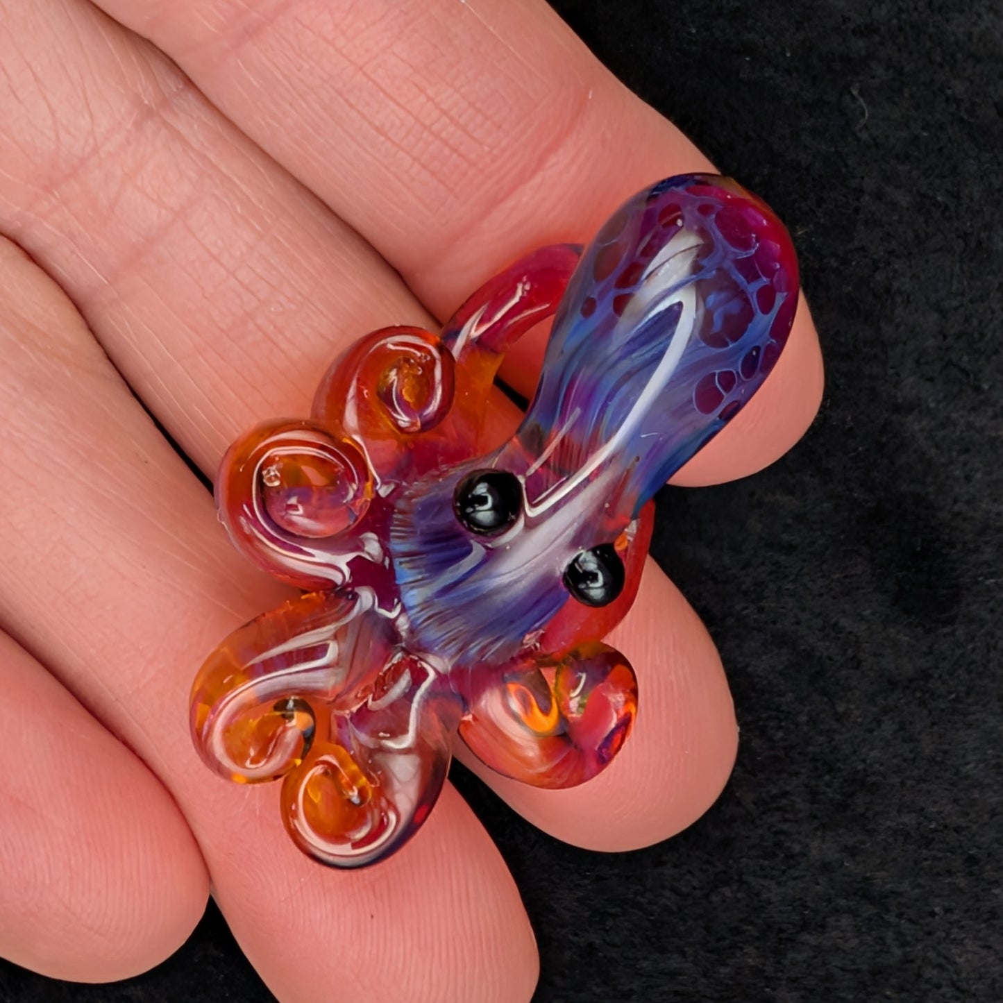 Hand-Blown Glass Octopus Pendant (Medium)