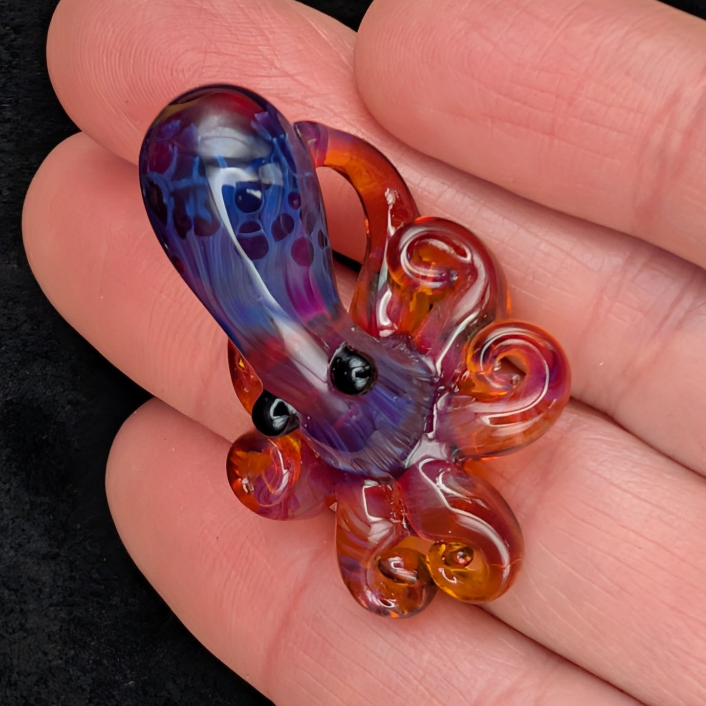 Hand-Blown Glass Octopus Pendant (Medium)