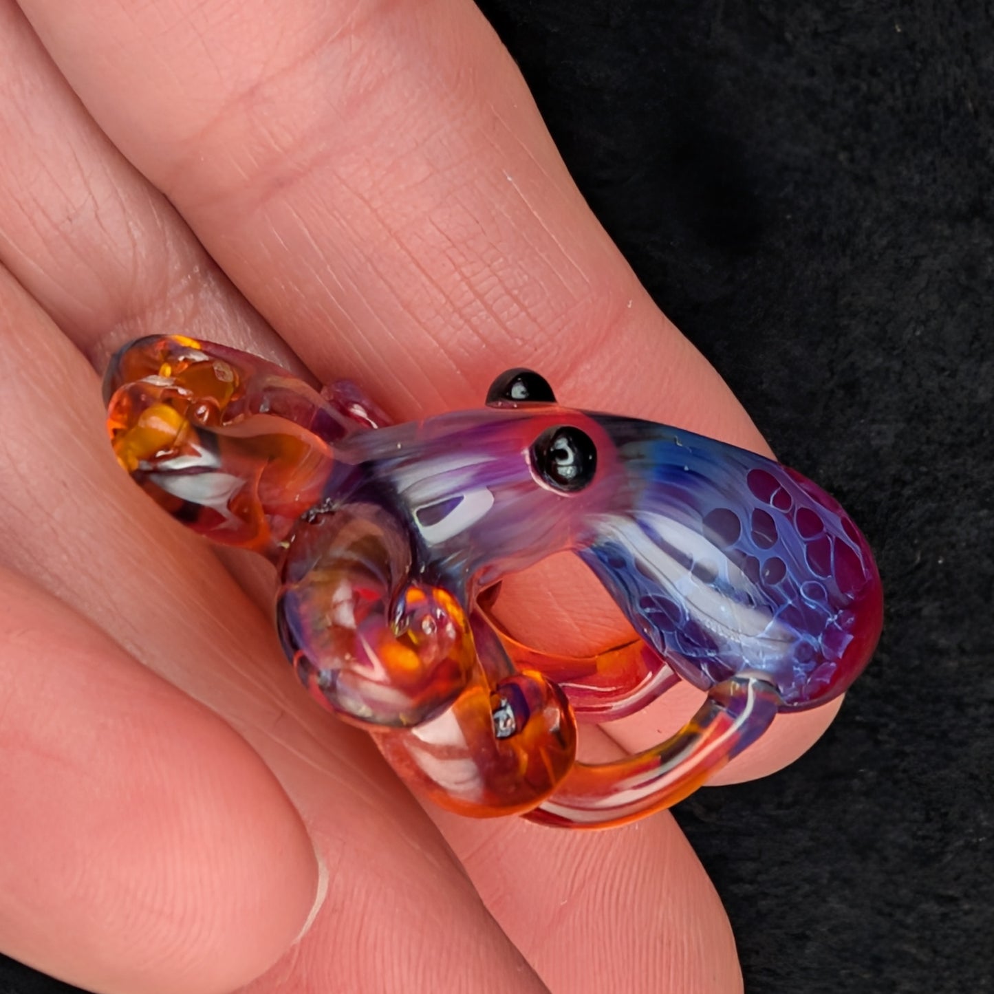 Hand-Blown Glass Octopus Pendant (Medium)