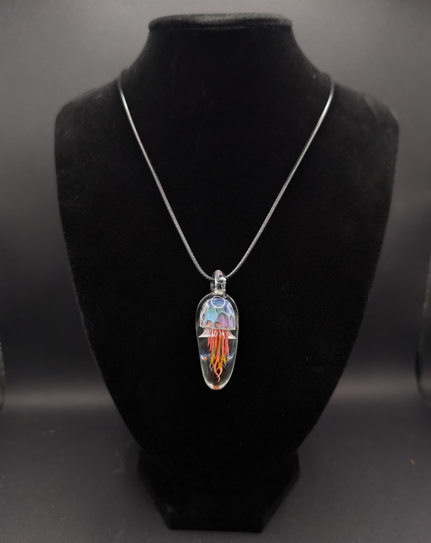 Hand-Blown Glass Jellyfish Pendant (XL)