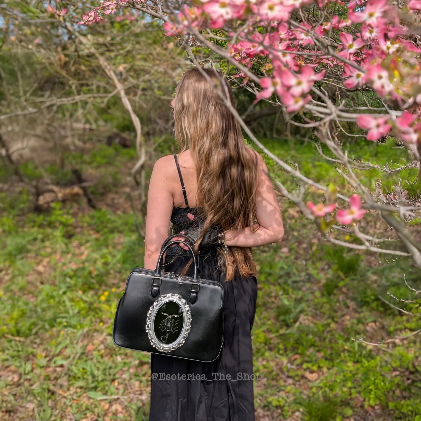 Real Scorpion Handbag - Silver Frame