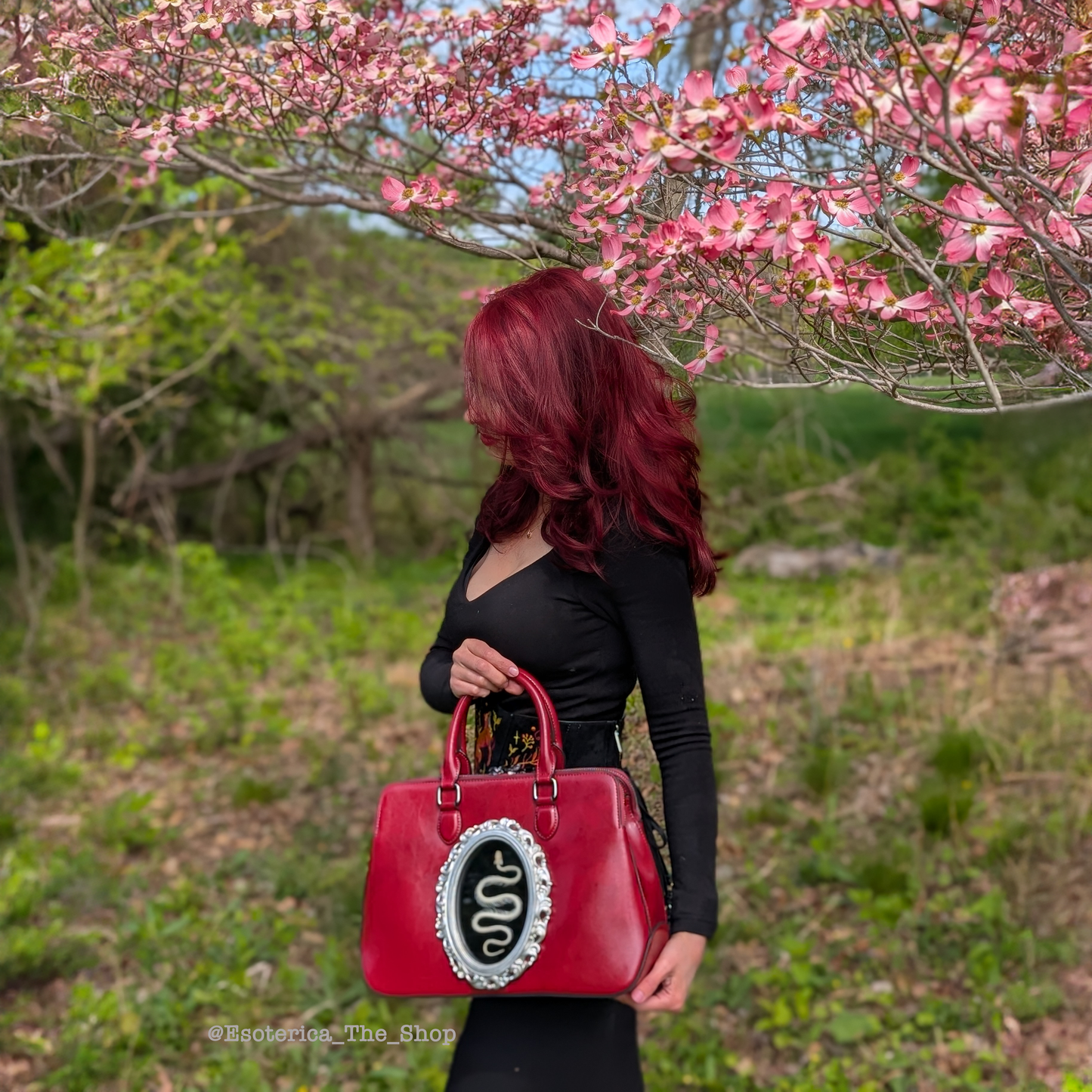 Real Snake Skeleton Handbag - Silver Frame
