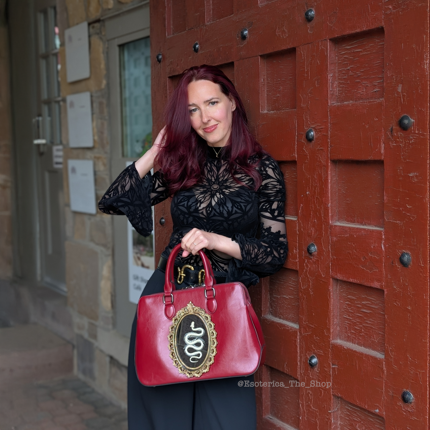 Real Snake Skeleton Handbag - Gold Frame