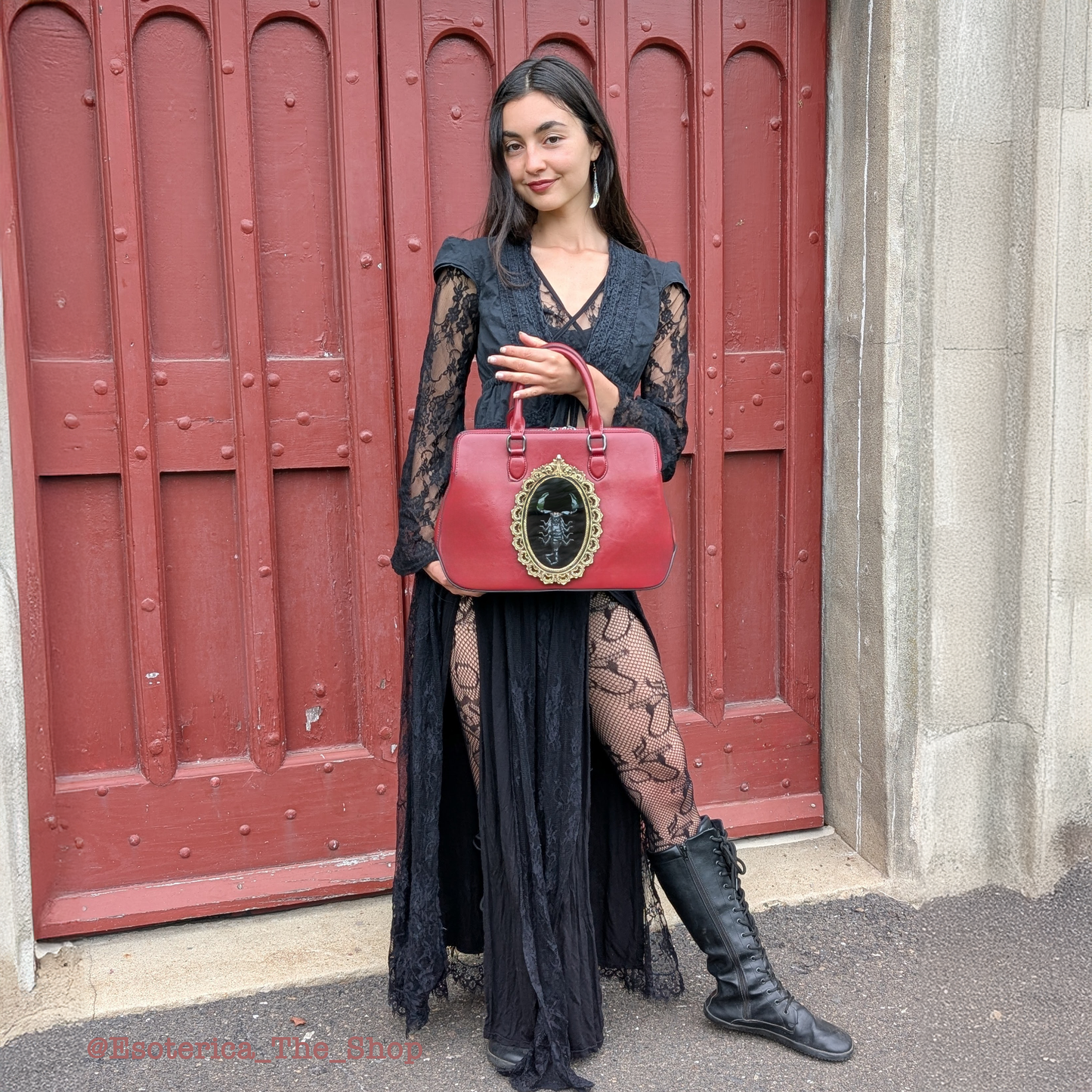 Real Scorpion Handbag - Gold Frame