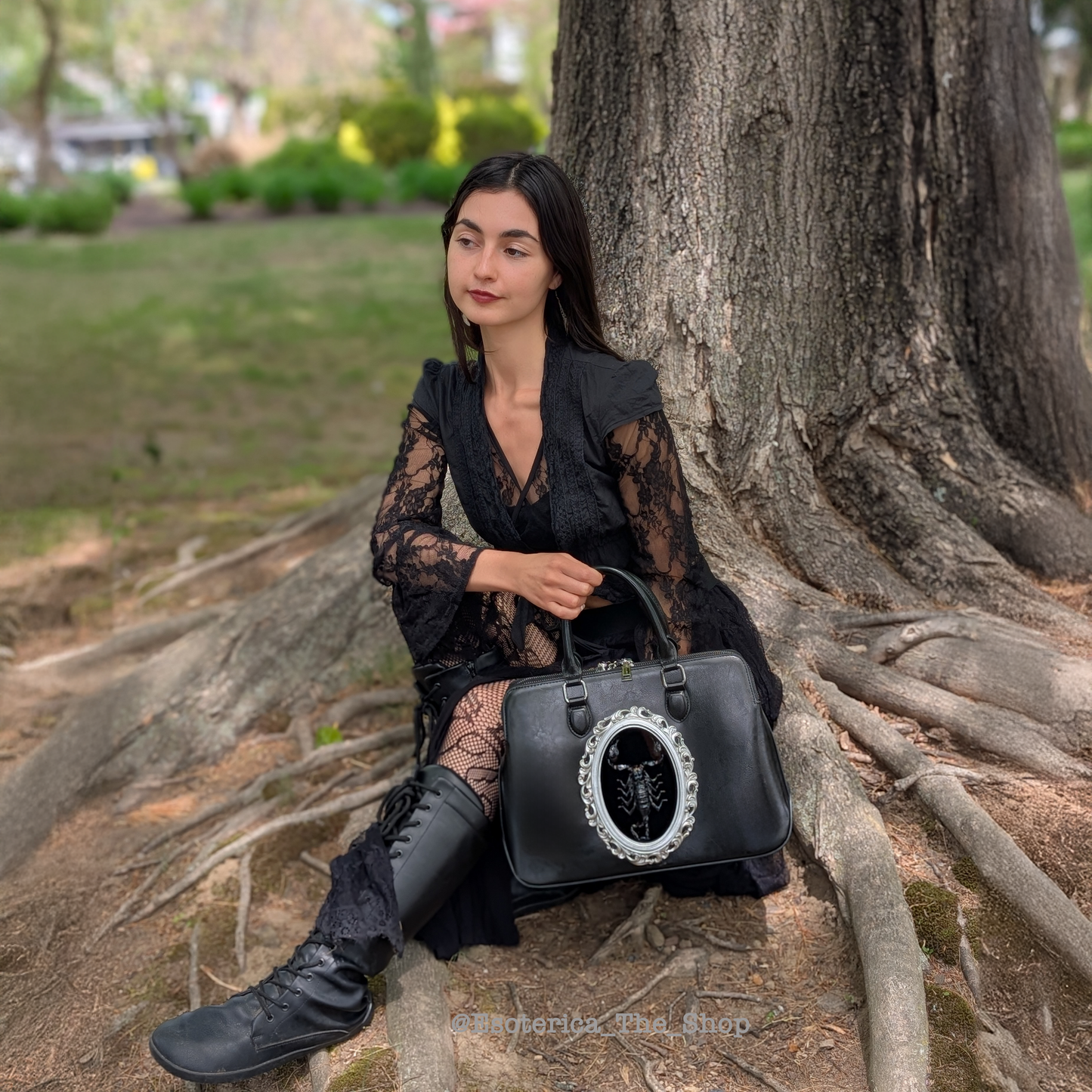 Real Scorpion Handbag - Silver Frame