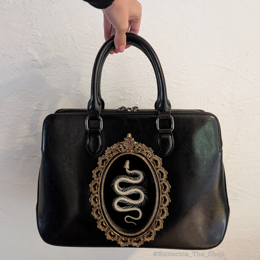 Real Snake Skeleton Handbag - Gold Frame