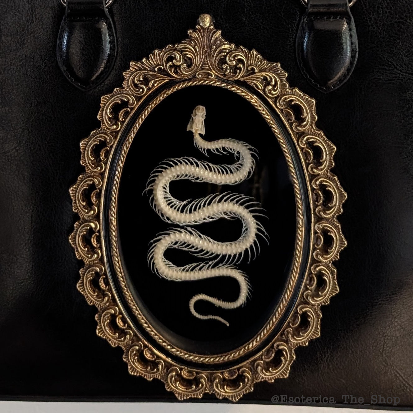 Real Snake Skeleton Handbag - Gold Frame