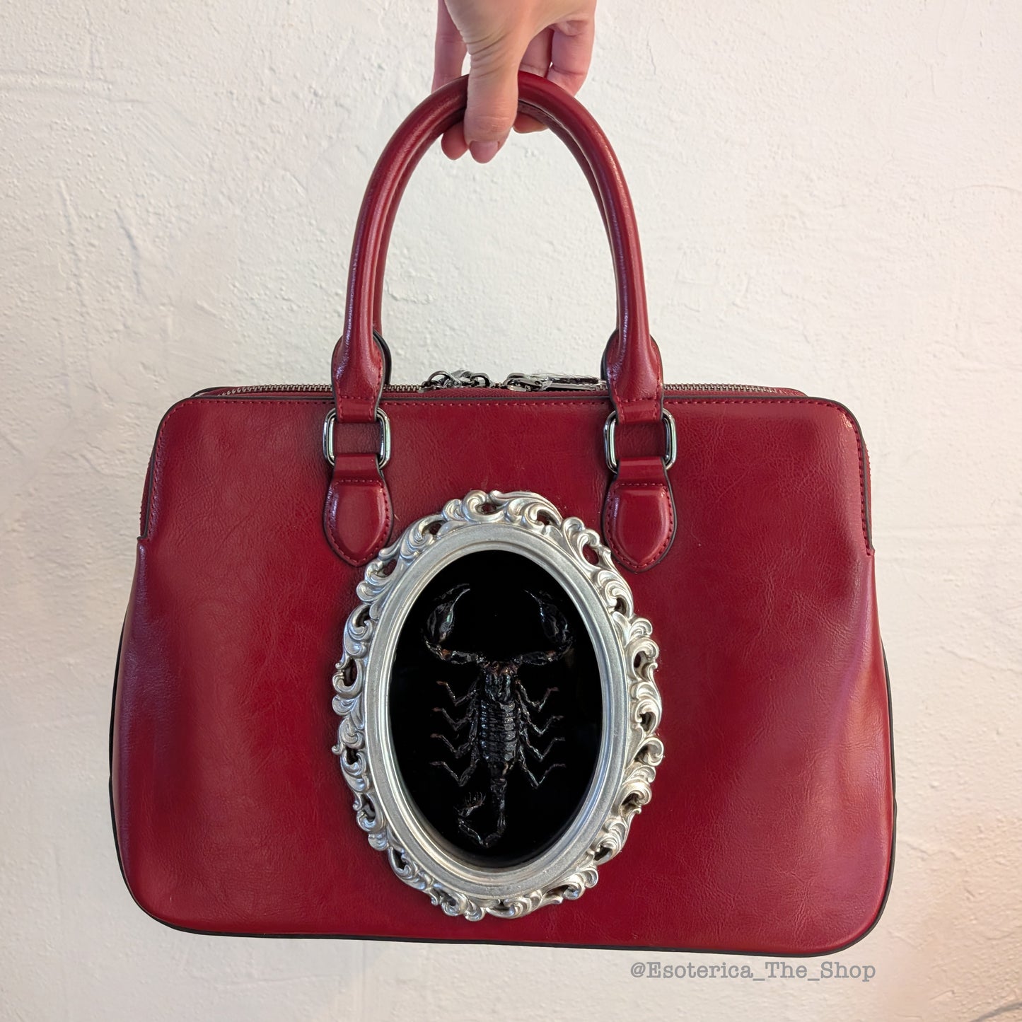 Real Scorpion Handbag - Silver Frame